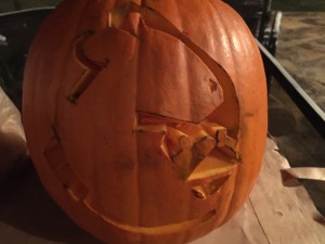 carving pumpkins - angry bird